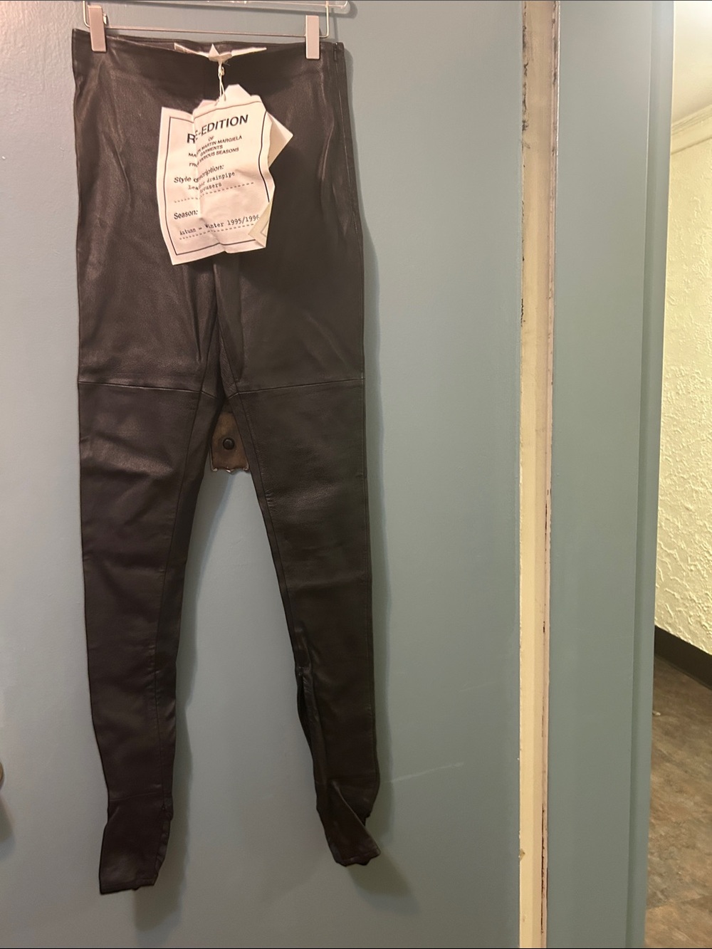 Maison Martin Margiela x H&M Black Leather Stovepipe Leg Leather Pant NEW TAGS